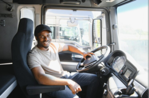 A happy Truck Driver In The USA