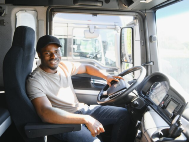 A happy Truck Driver In The USA