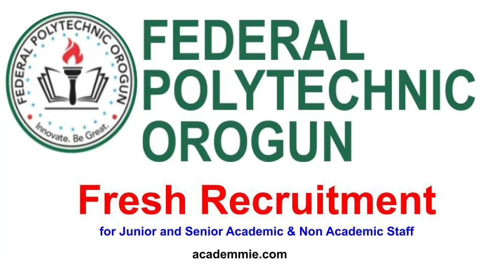 Federal Polytechnic Orogun Recruitment